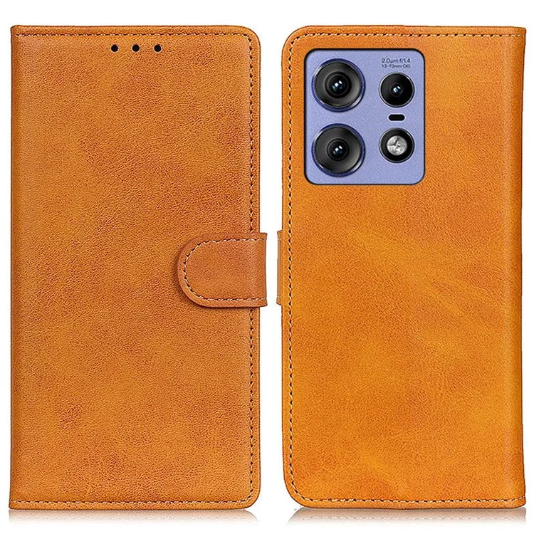 For Motorola Edge 50 Pro 5G Wallet Case Cowhide Texture Leather Shockproof Cover