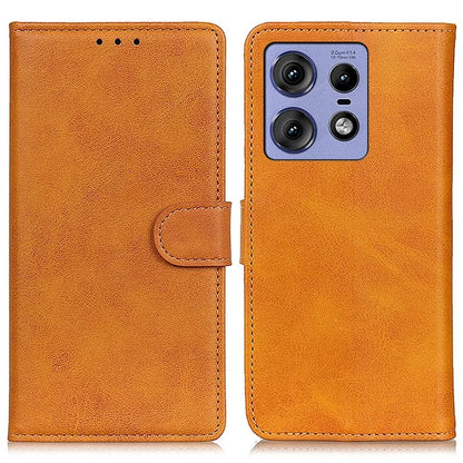 For Motorola Edge 50 Pro 5G Wallet Case Cowhide Texture Leather Shockproof Cover