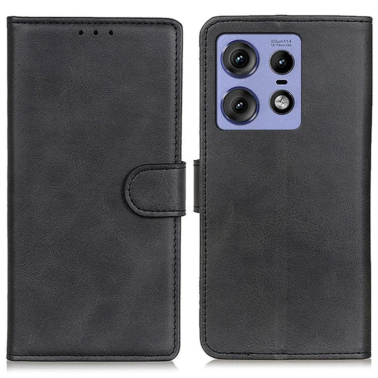 For Motorola Edge 50 Pro 5G Wallet Case Cowhide Texture Leather Shockproof Cover