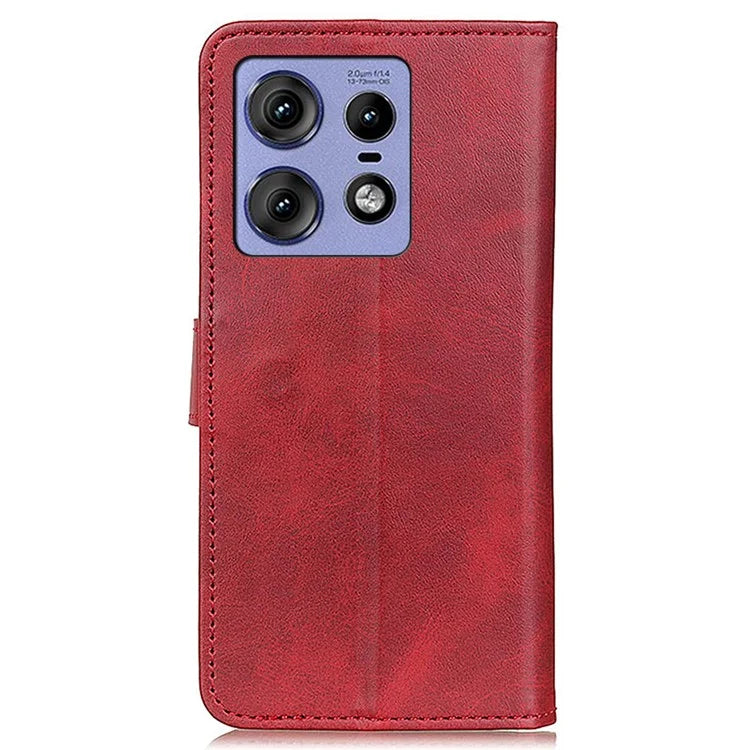For Motorola Edge 50 Pro 5G Wallet Case Cowhide Texture Leather Shockproof Cover
