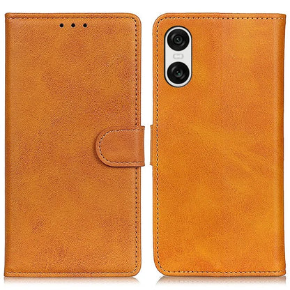 For Sony Xperia 10 VI Case Cowhide Texture Leather + TPU Phone Wallet Cover
