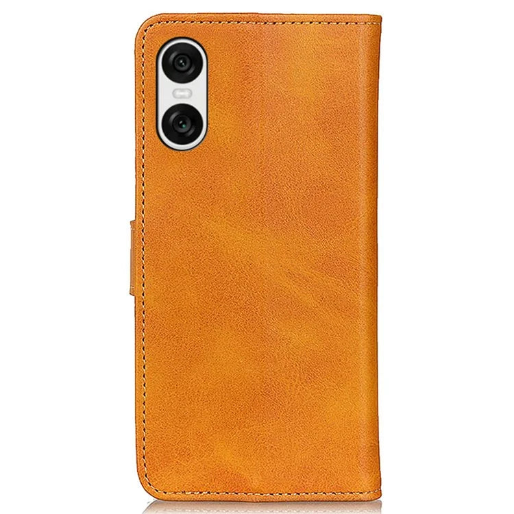For Sony Xperia 10 VI Case Cowhide Texture Leather + TPU Phone Wallet Cover