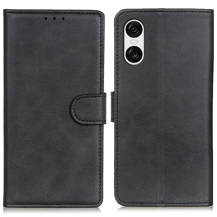 For Sony Xperia 10 VI Case Cowhide Texture Leather + TPU Phone Wallet Cover