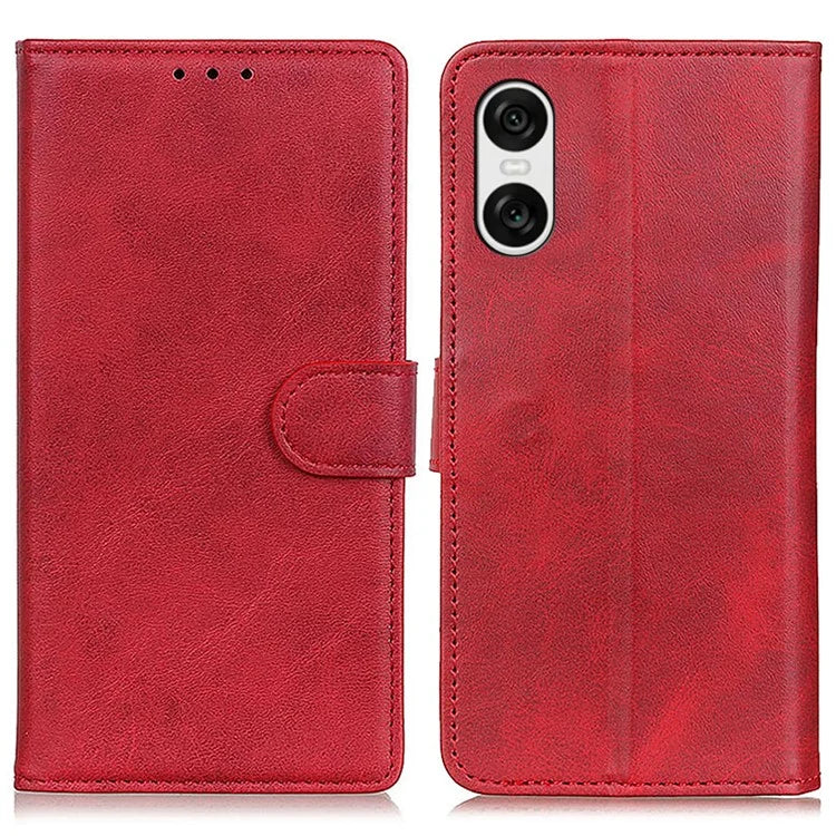 For Sony Xperia 10 VI Case Cowhide Texture Leather + TPU Phone Wallet Cover