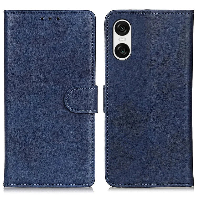 For Sony Xperia 10 VI Case Cowhide Texture Leather + TPU Phone Wallet Cover