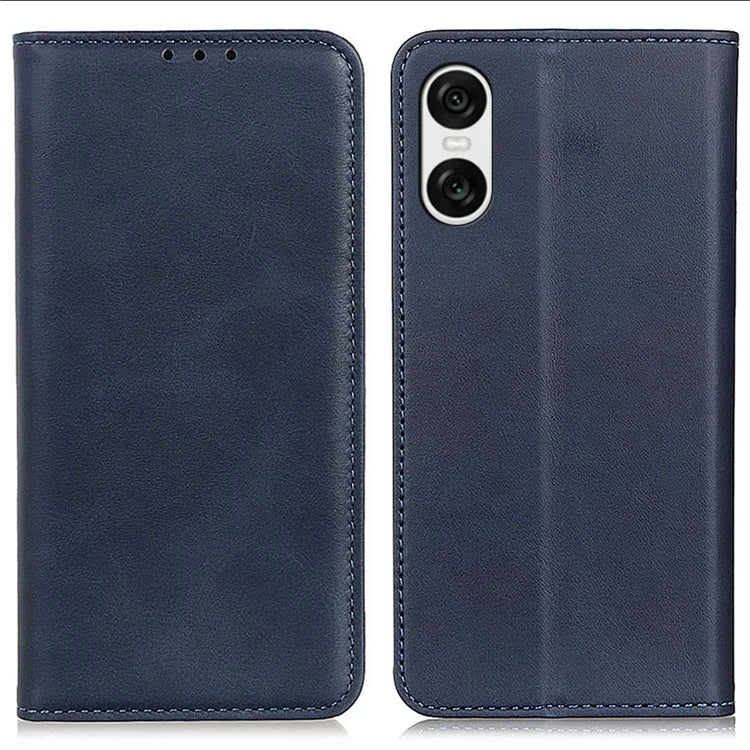 For Sony Xperia 10 VI Protective Case Split Leather Magnetic Closing Wallet Phone Shell