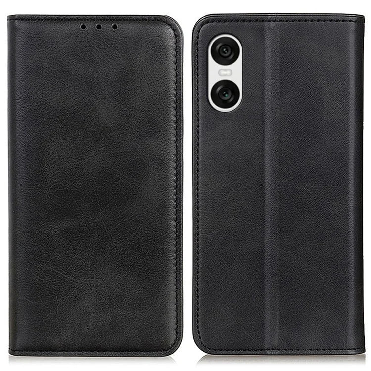 For Sony Xperia 10 VI Protective Case Split Leather Magnetic Closing Wallet Phone Shell