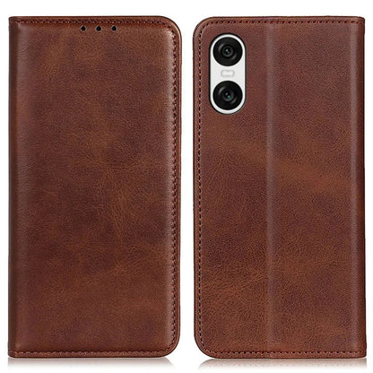 For Sony Xperia 10 VI Protective Case Split Leather Magnetic Closing Wallet Phone Shell