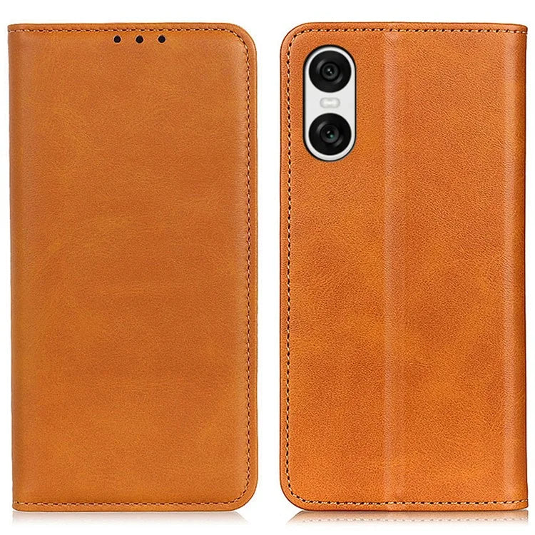 For Sony Xperia 10 VI Protective Case Split Leather Magnetic Closing Wallet Phone Shell