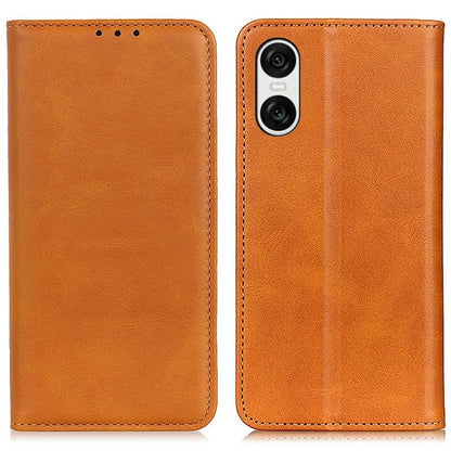For Sony Xperia 10 VI Protective Case Split Leather Magnetic Closing Wallet Phone Shell