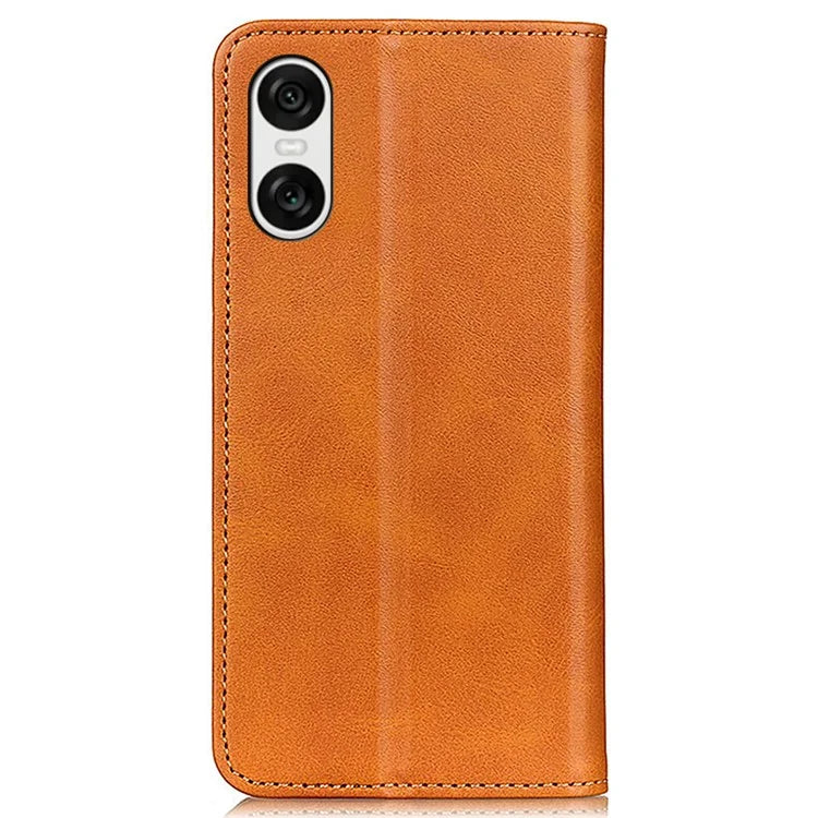 For Sony Xperia 10 VI Protective Case Split Leather Magnetic Closing Wallet Phone Shell