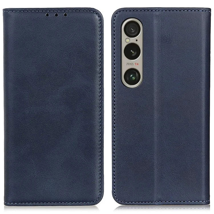 For Sony Xperia 1 VI Case Split Leather Magnetic Closing Phone Shell Wallet Protective Cover