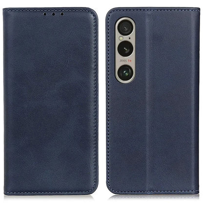 For Sony Xperia 1 VI Case Split Leather Magnetic Closing Phone Shell Wallet Protective Cover