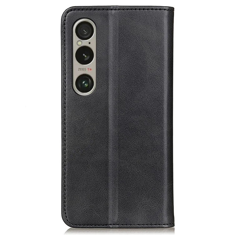 For Sony Xperia 1 VI Case Split Leather Magnetic Closing Phone Shell Wallet Protective Cover