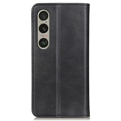 For Sony Xperia 1 VI Case Split Leather Magnetic Closing Phone Shell Wallet Protective Cover