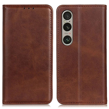For Sony Xperia 1 VI Case Split Leather Magnetic Closing Phone Shell Wallet Protective Cover