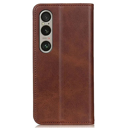 For Sony Xperia 1 VI Case Split Leather Magnetic Closing Phone Shell Wallet Protective Cover