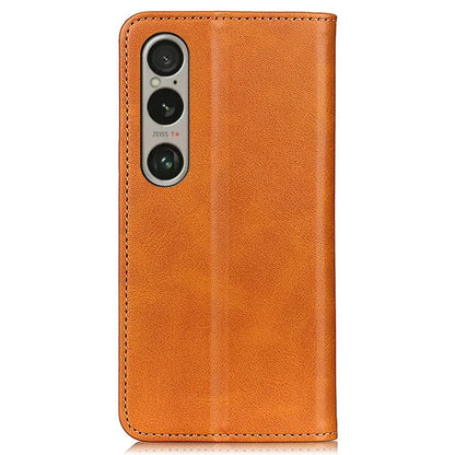 For Sony Xperia 1 VI Case Split Leather Magnetic Closing Phone Shell Wallet Protective Cover