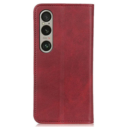 For Sony Xperia 1 VI Case Split Leather Magnetic Closing Phone Shell Wallet Protective Cover