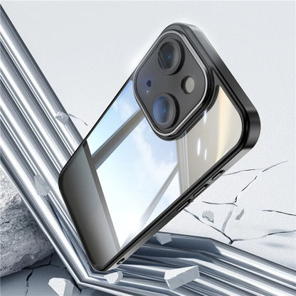 For iPhone 15 Case TPU+Acrylic Camera Protection Metal Buttons Protective Cover