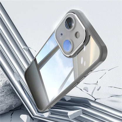 For iPhone 15 Case TPU+Acrylic Camera Protection Metal Buttons Protective Cover
