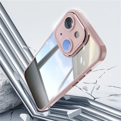 For iPhone 15 Case TPU+Acrylic Camera Protection Metal Buttons Protective Cover