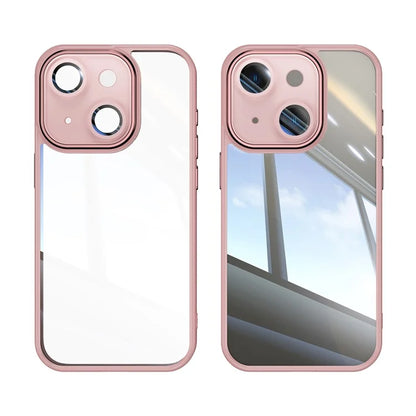 For iPhone 15 Case TPU+Acrylic Camera Protection Metal Buttons Protective Cover