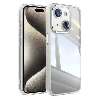 For iPhone 15 Case TPU+Acrylic Camera Protection Metal Buttons Protective Cover