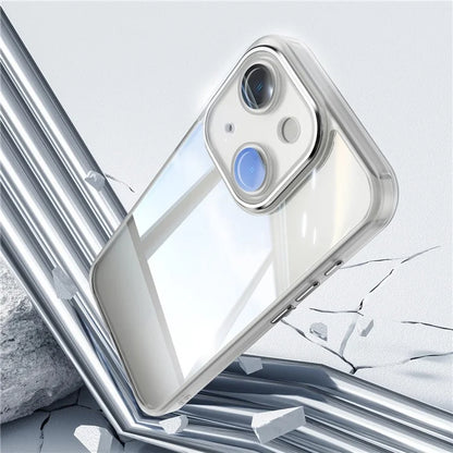 For iPhone 15 Case TPU+Acrylic Camera Protection Metal Buttons Protective Cover