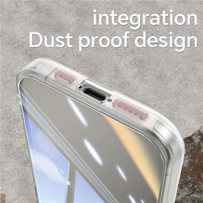 For iPhone 15 Case TPU+Acrylic Camera Protection Metal Buttons Protective Cover