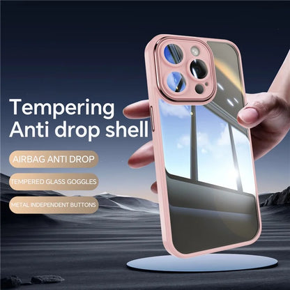 For iPhone 13 Pro Max Case Acrylic+TPU Phone Cover Metal Lens Frame Phone Protective Shell