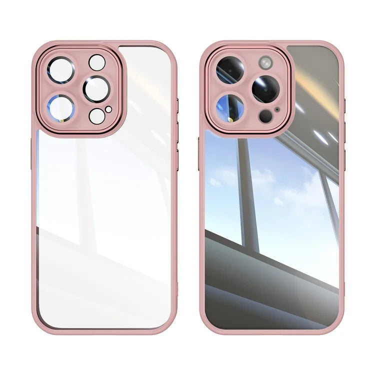 For iPhone 13 Pro Max Case Acrylic+TPU Phone Cover Metal Lens Frame Phone Protective Shell