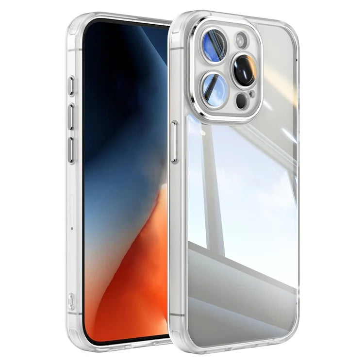 For iPhone 13 Pro Max Case Acrylic+TPU Phone Cover Metal Lens Frame Phone Protective Shell