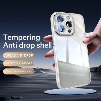 For iPhone 13 Pro Max Case Acrylic+TPU Phone Cover Metal Lens Frame Phone Protective Shell