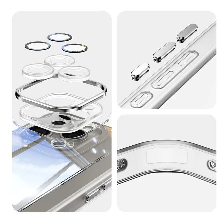 For iPhone 13 Pro Max Case Acrylic+TPU Phone Cover Metal Lens Frame Phone Protective Shell