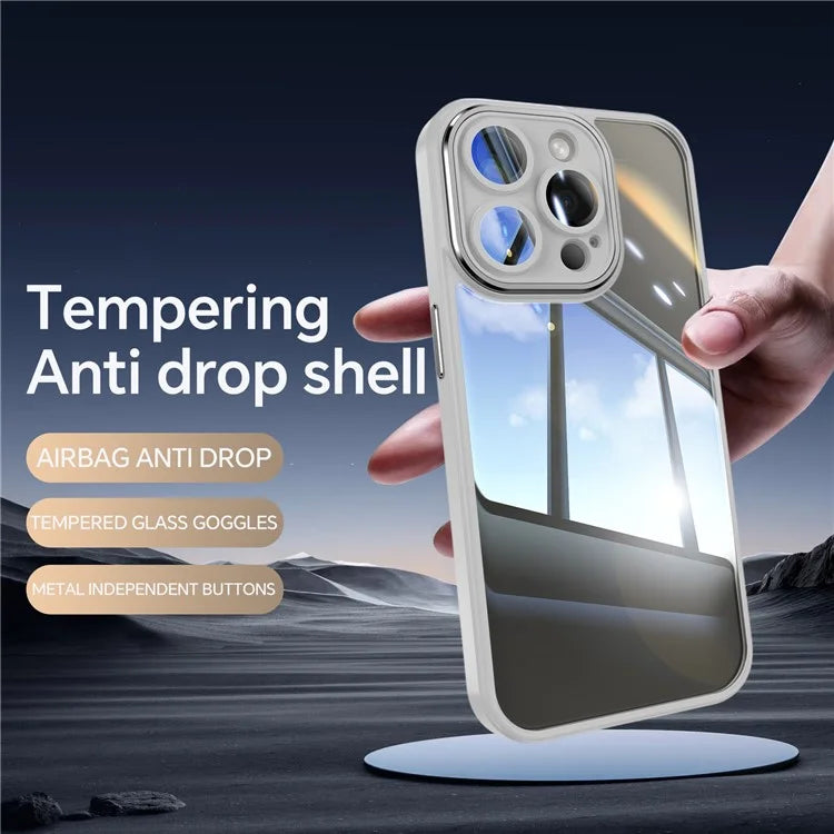 For iPhone 13 Pro Max Case Acrylic+TPU Phone Cover Metal Lens Frame Phone Protective Shell