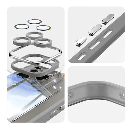 For iPhone 13 Pro Max Case Acrylic+TPU Phone Cover Metal Lens Frame Phone Protective Shell