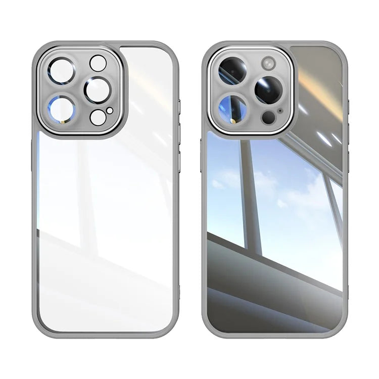 For iPhone 13 Pro Max Case Acrylic+TPU Phone Cover Metal Lens Frame Phone Protective Shell