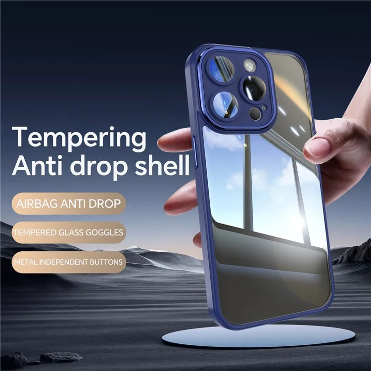 For iPhone 13 Pro Max Case Acrylic+TPU Phone Cover Metal Lens Frame Phone Protective Shell
