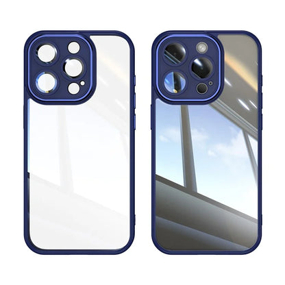 For iPhone 13 Pro Max Case Acrylic+TPU Phone Cover Metal Lens Frame Phone Protective Shell