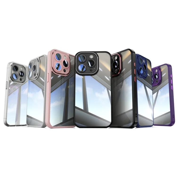 For iPhone 13 Pro Max Case Acrylic+TPU Phone Cover Metal Lens Frame Phone Protective Shell