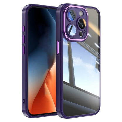 For iPhone 13 Pro Max Case Acrylic+TPU Phone Cover Metal Lens Frame Phone Protective Shell