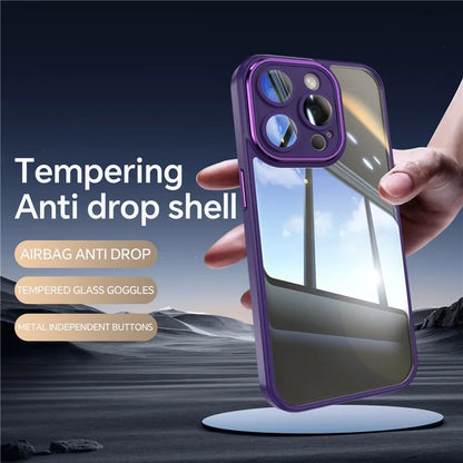 For iPhone 13 Pro Max Case Acrylic+TPU Phone Cover Metal Lens Frame Phone Protective Shell