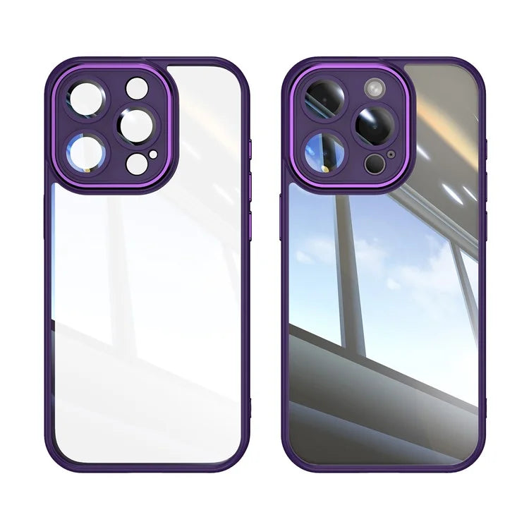 For iPhone 13 Pro Max Case Acrylic+TPU Phone Cover Metal Lens Frame Phone Protective Shell