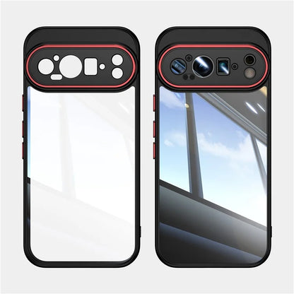 For Google Pixel 9 Pro XL Case Metal Buttons TPU + Acrylic Airbag Protective Cover