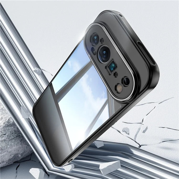 For Google Pixel 9 Pro XL Case Metal Buttons TPU + Acrylic Airbag Protective Cover