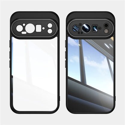 For Google Pixel 9 Pro XL Case Metal Buttons TPU + Acrylic Airbag Protective Cover