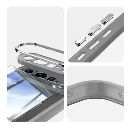 For Google Pixel 9 Pro XL Case Metal Buttons TPU + Acrylic Airbag Protective Cover