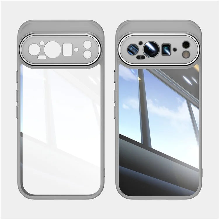 For Google Pixel 9 Pro XL Case Metal Buttons TPU + Acrylic Airbag Protective Cover