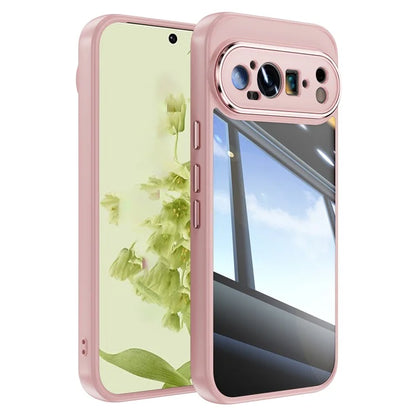 For Google Pixel 9 Pro XL Case Metal Buttons TPU + Acrylic Airbag Protective Cover